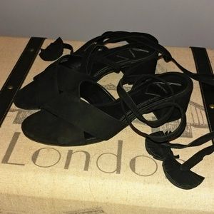Brian Atwood Shoes - Brian Atwood black suede lace up gladiator sandals Brian Atwood Shoes - Brian Atwood black suede lace up gladiator sandals